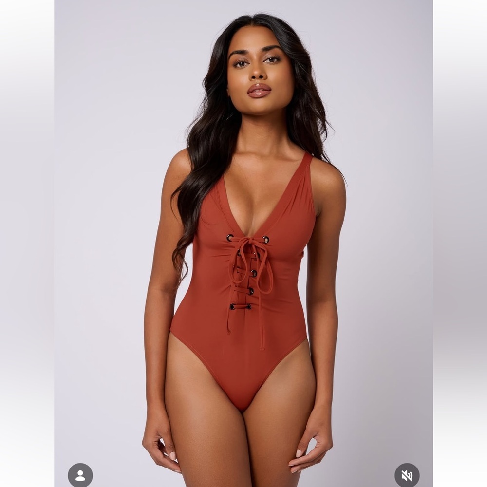 Mara Hoffman Desa Lace-up One Piece Swimsuit